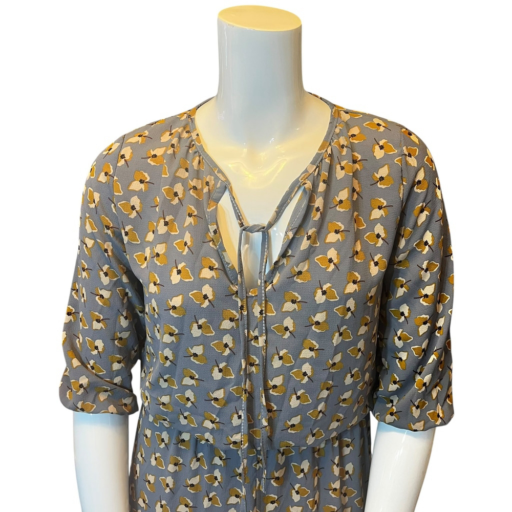 Kimika Made in Italy Floral Maxi Dress , Gray/Yellow Print, Size IT M (US 8) - Picture 4 of 16